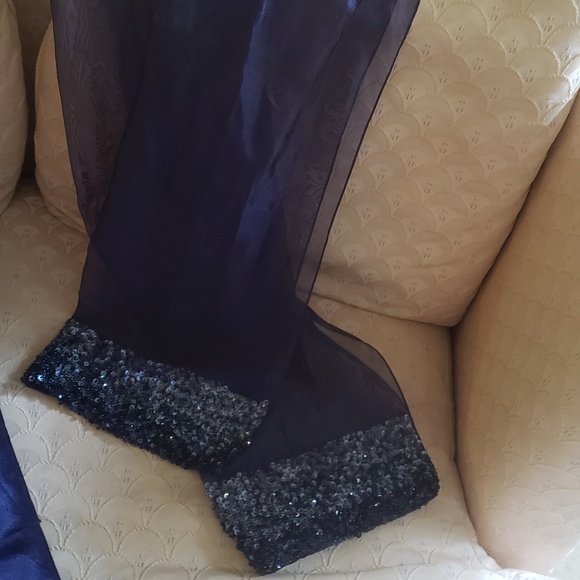 Blue Sequin Jovani Dress - Picture 4 of 5